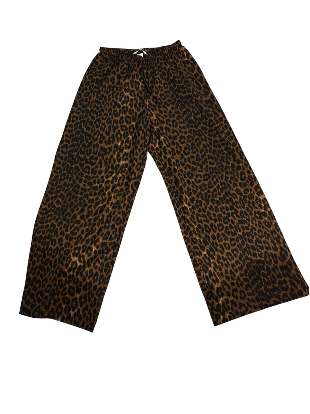 H&M Leopard Print Wide-Leg Joggers - Brown & Black